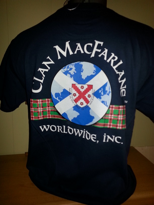 CLAN MACFARLANE WORLDWIDE LOGO - T-Shirt  (Size S, M, L, 2XL)