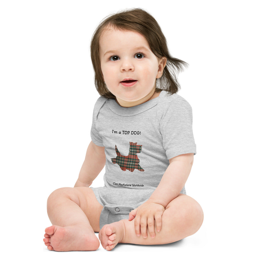 I'M A TOP DOG! Baby short sleeve one piece