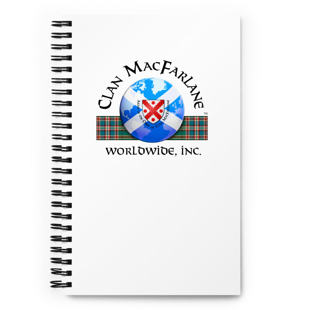 CLAN MACFARLANE WORLDWIDE LOGO - Spiral notebook