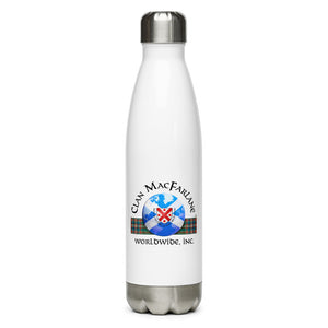 CLAN MACFARLANE WORLDWIDE LOGO - Stainless Steel Water Bottle
