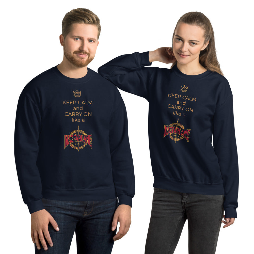 KEEP CALM AND CARRY ON - GOLD LETTERS - Unisex Sweatshirt